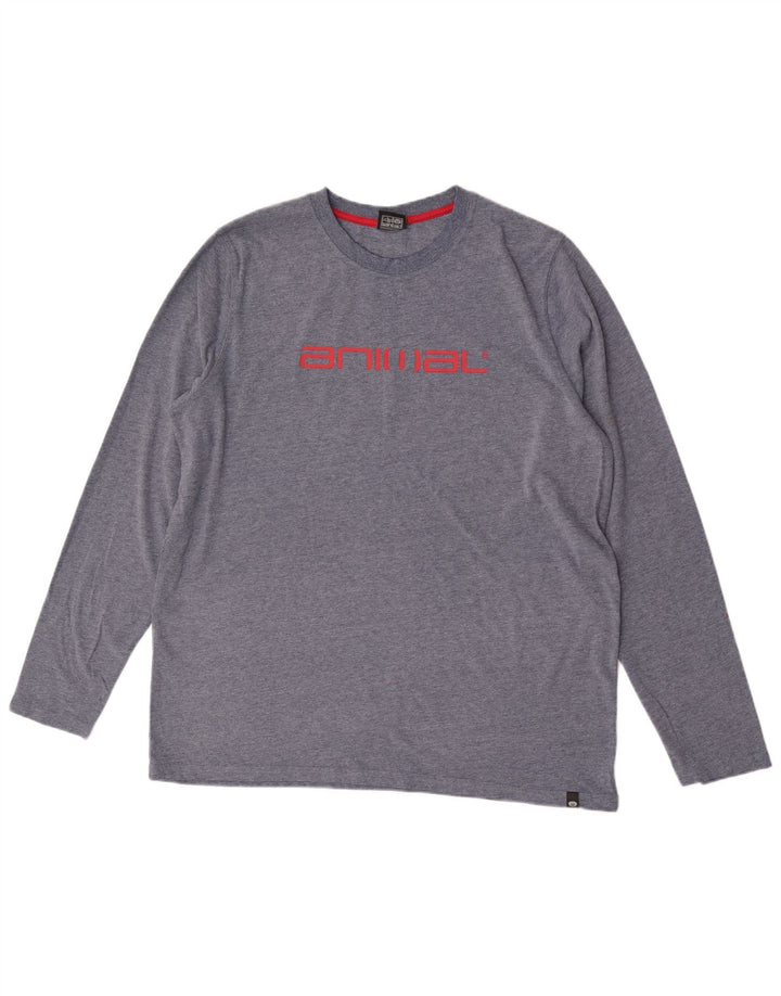 Ανδρικό Animal Graphic Top Μακρυμάνικο XL Μπλε Βαμβακερό