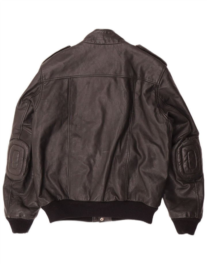 Ανδρικό δερμάτινο τζάκετ VINTAGE Military IT 54 2XL Μαύρο Δερμάτινο