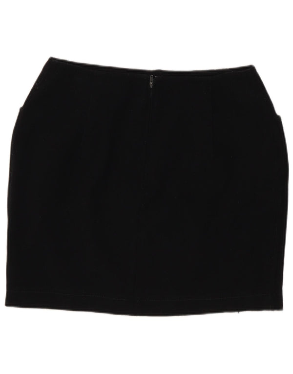 Marella Γυναικεία Μίνι Φούστα UK 10 Small W26 Μαύρη μάλλινη