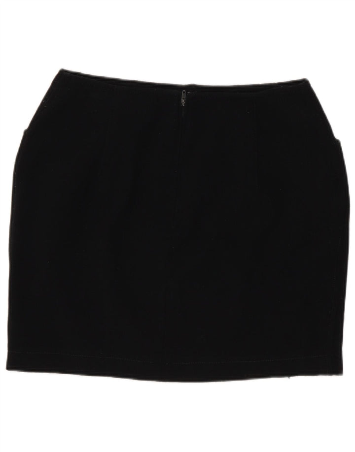 Marella Γυναικεία Μίνι Φούστα UK 10 Small W26 Μαύρη μάλλινη