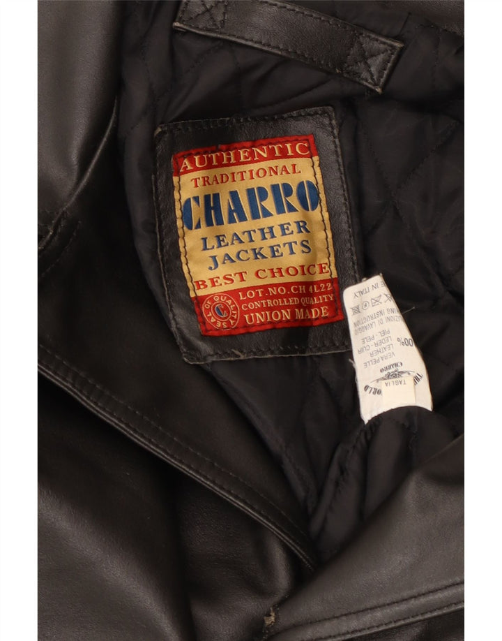 Charro Ανδρικό Δερμάτινο Παλτό UK 42 XL Μαύρο Δερμάτινο