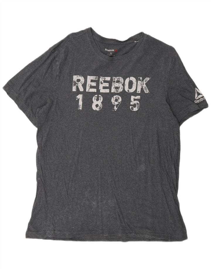 Ανδρικό γραφικό T-Shirt Reebok Top Large Grey