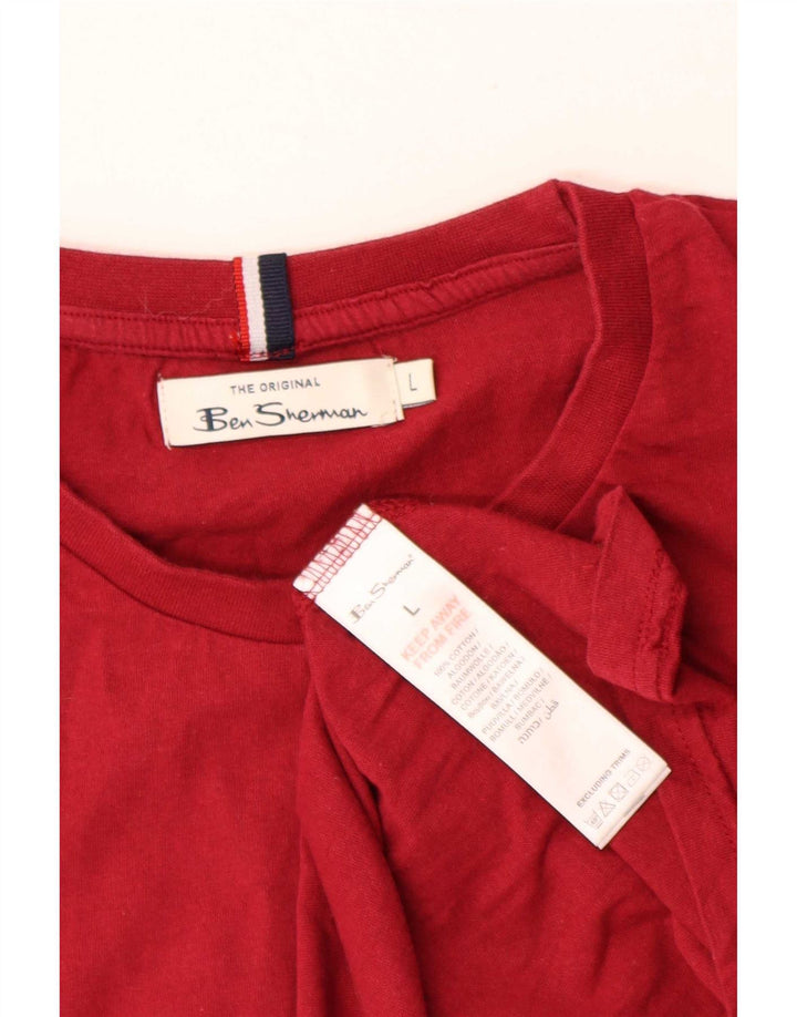 Ben Sherman Ανδρικό T-Shirt Top μεγάλο κόκκινο βαμβακερό