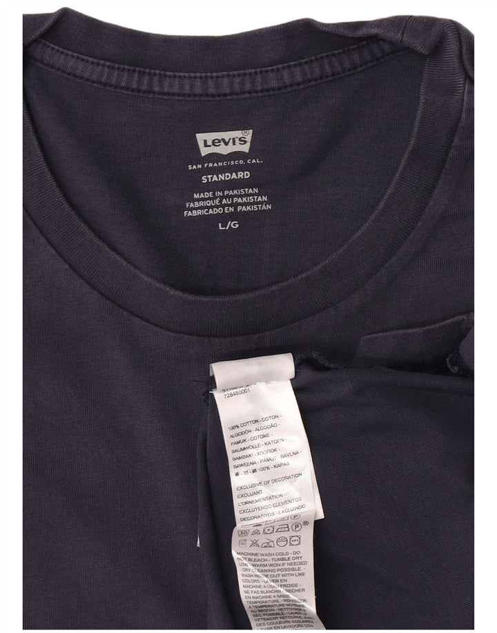 Ανδρικό μπλουζάκι Levi's Standard με μακρυμάνικο μεγάλο μπλε βαμβακερό