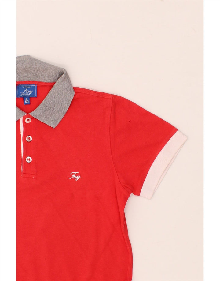 FAY Boys Polo Shirt 7-8 Years Red Cotton Vintage Fay and Second-Hand Fay from Messina Hembry 