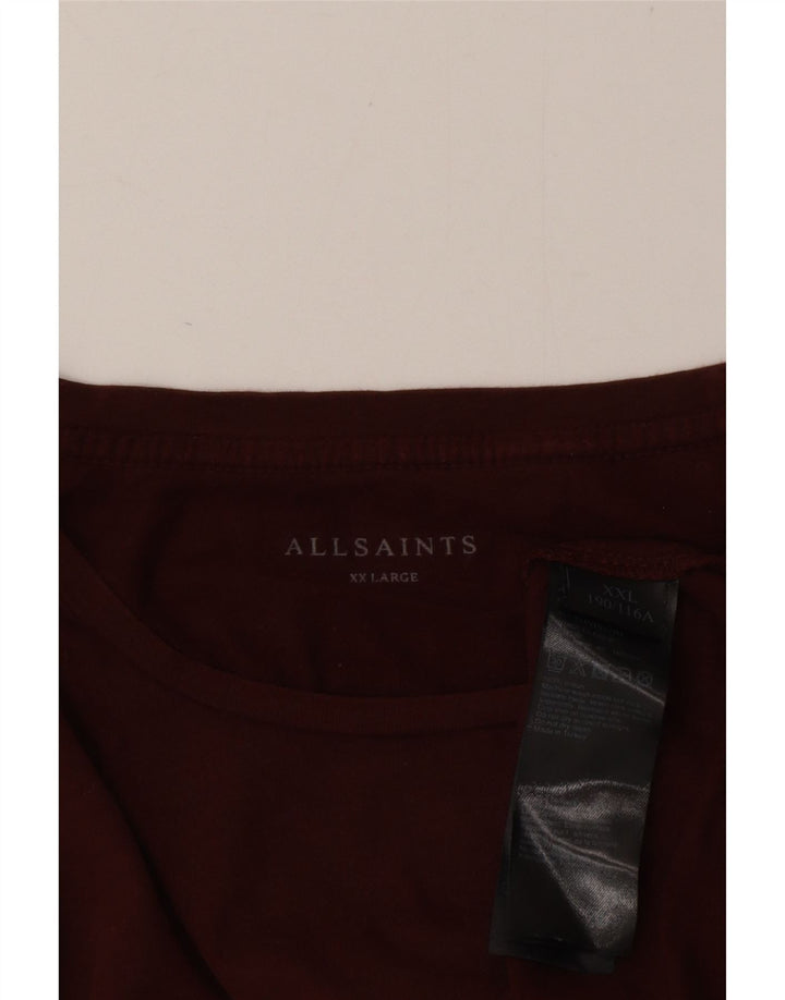 Ανδρικό μπλουζάκι All Saints Μακρυμάνικο 2XL Καφέ Βαμβακερό