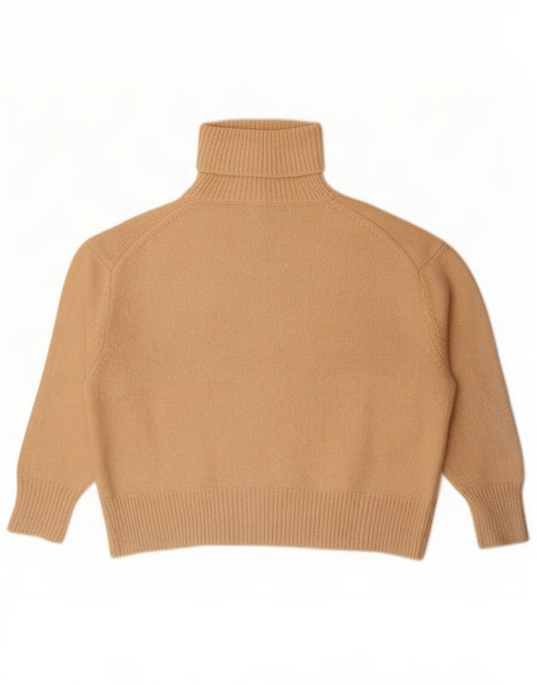 Zara Womens Oversized Roll Neck Jumper Sweater UK 16 Large Beige Acrylic