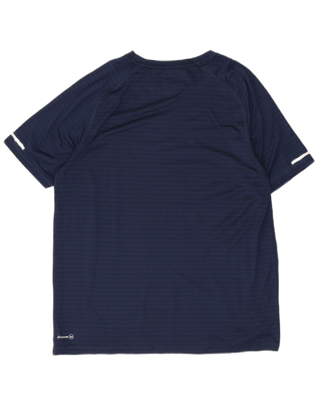 Russell Athletic Ανδρικό T-Shirt Top Large Navy Blue ριγέ πολυεστέρας