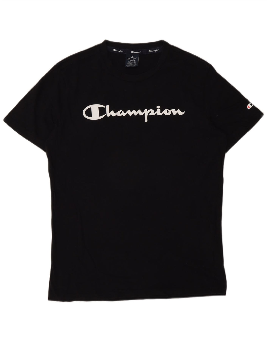 Ανδρικό γραφικό T-Shirt Champion Top Μεσαίο μαύρο βαμβακερό