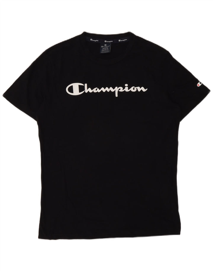 Ανδρικό γραφικό T-Shirt Champion Top Μεσαίο μαύρο βαμβακερό