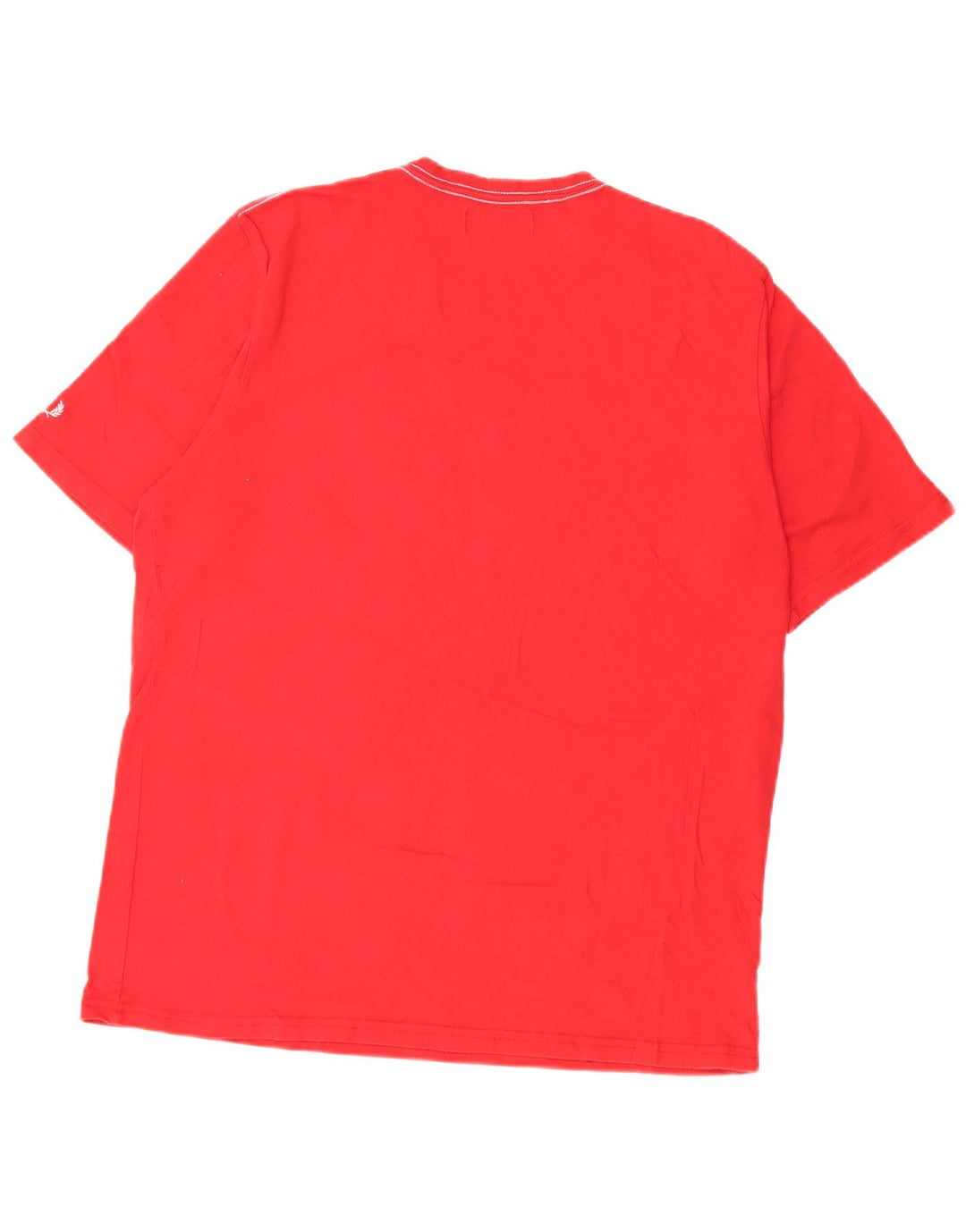 Fred Perry Ανδρικό γραφικό T-Shirt Top μεγάλο κόκκινο βαμβακερό