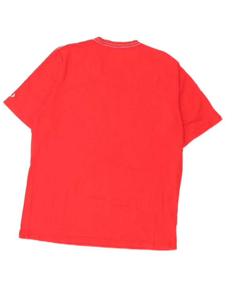 Fred Perry Ανδρικό γραφικό T-Shirt Top μεγάλο κόκκινο βαμβακερό