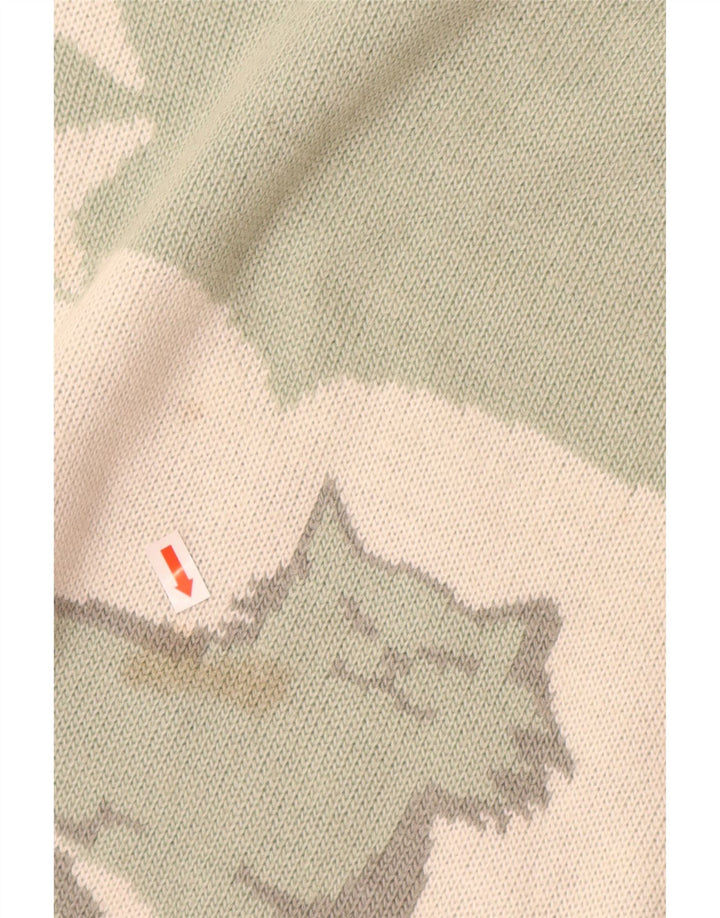 Γυναικείο πουλόβερ με λαιμό χελώνα VINTAGE UK 16 Large Green Animal Print