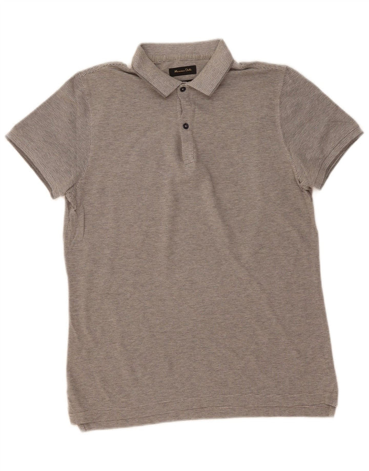 MASSIMO DUTTI Mens Casual Fit Polo Shirt Small Grey