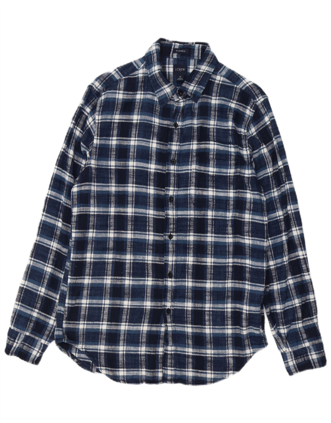J. Crew Ανδρικό πουκάμισο Classic Fit Flannel Μικρό μπλε ναυτικό βαμβακερό καρό
