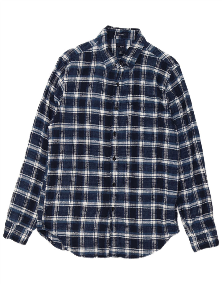 J. Crew Ανδρικό πουκάμισο Classic Fit Flannel Μικρό μπλε ναυτικό βαμβακερό καρό