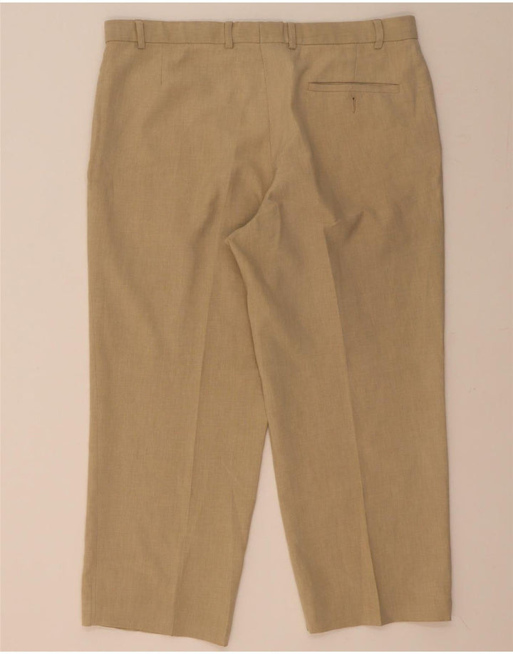 Ανδρικό ίσιο παντελόνι Marks & Spencer W38 L26 Beige Polyester