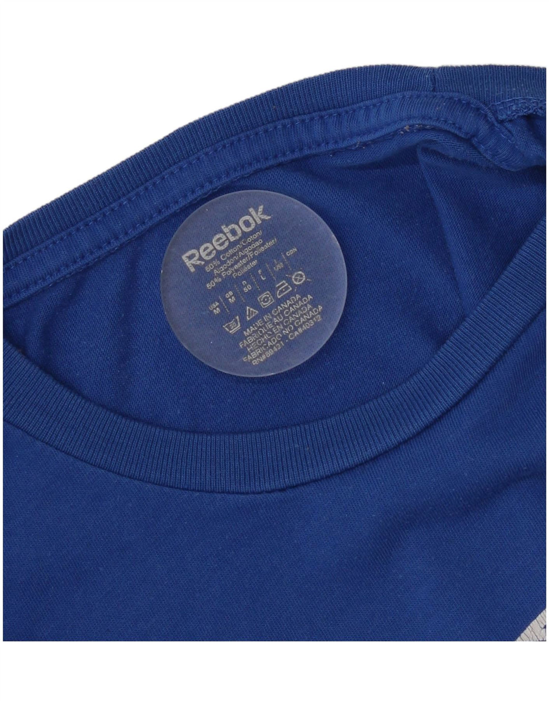 Ανδρικό γραφικό T-Shirt Reebok Top από μεσαίο μπλε βαμβακερό