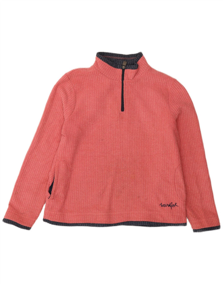 Weird Fish γυναικείο φερμουάρ Fleece Jumper UK 16 Large Pink Polyester