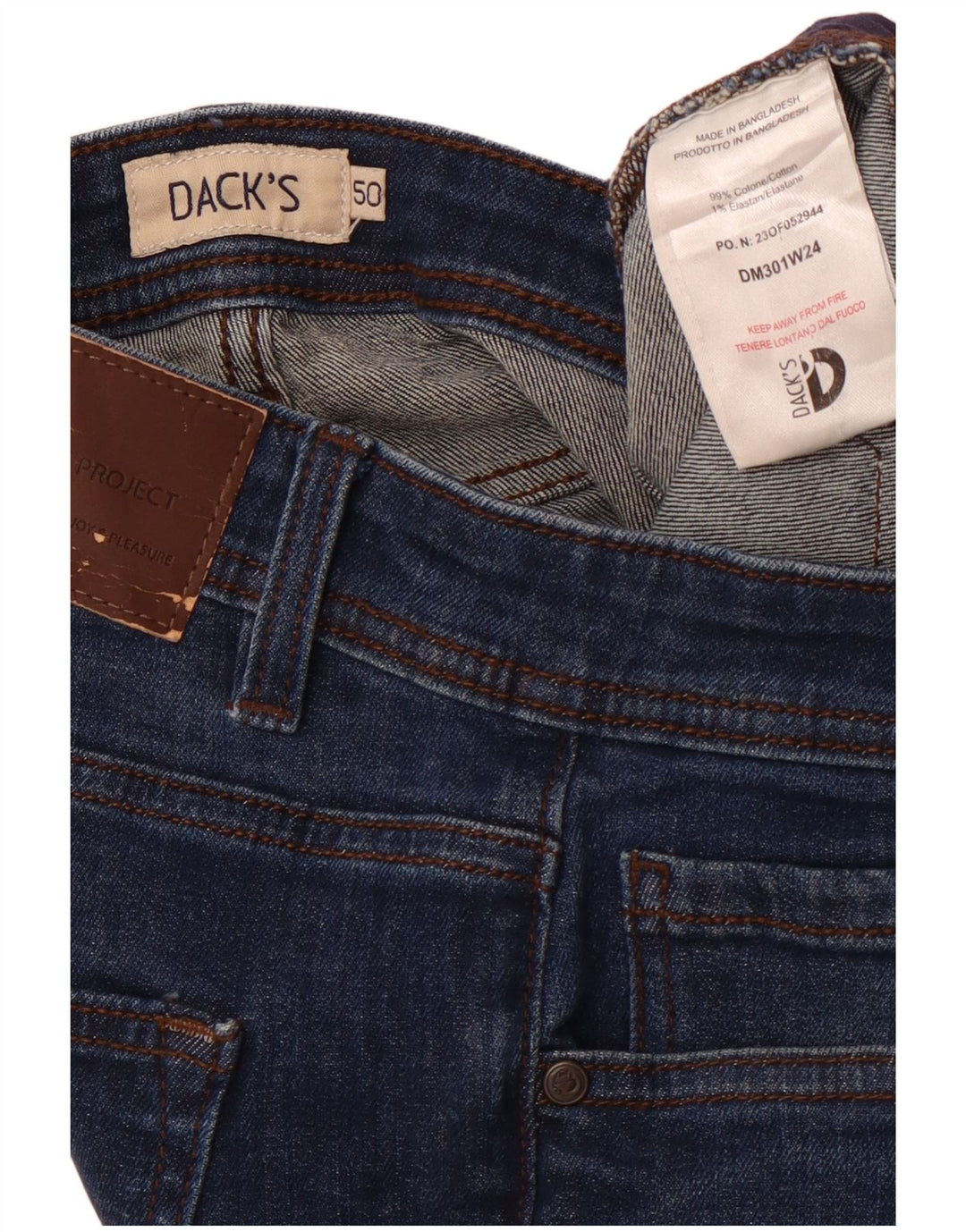DACK'S Ανδρικό τζιν ίσιο IT 50 μεγάλο W34 L31 Navy Blue Cotton