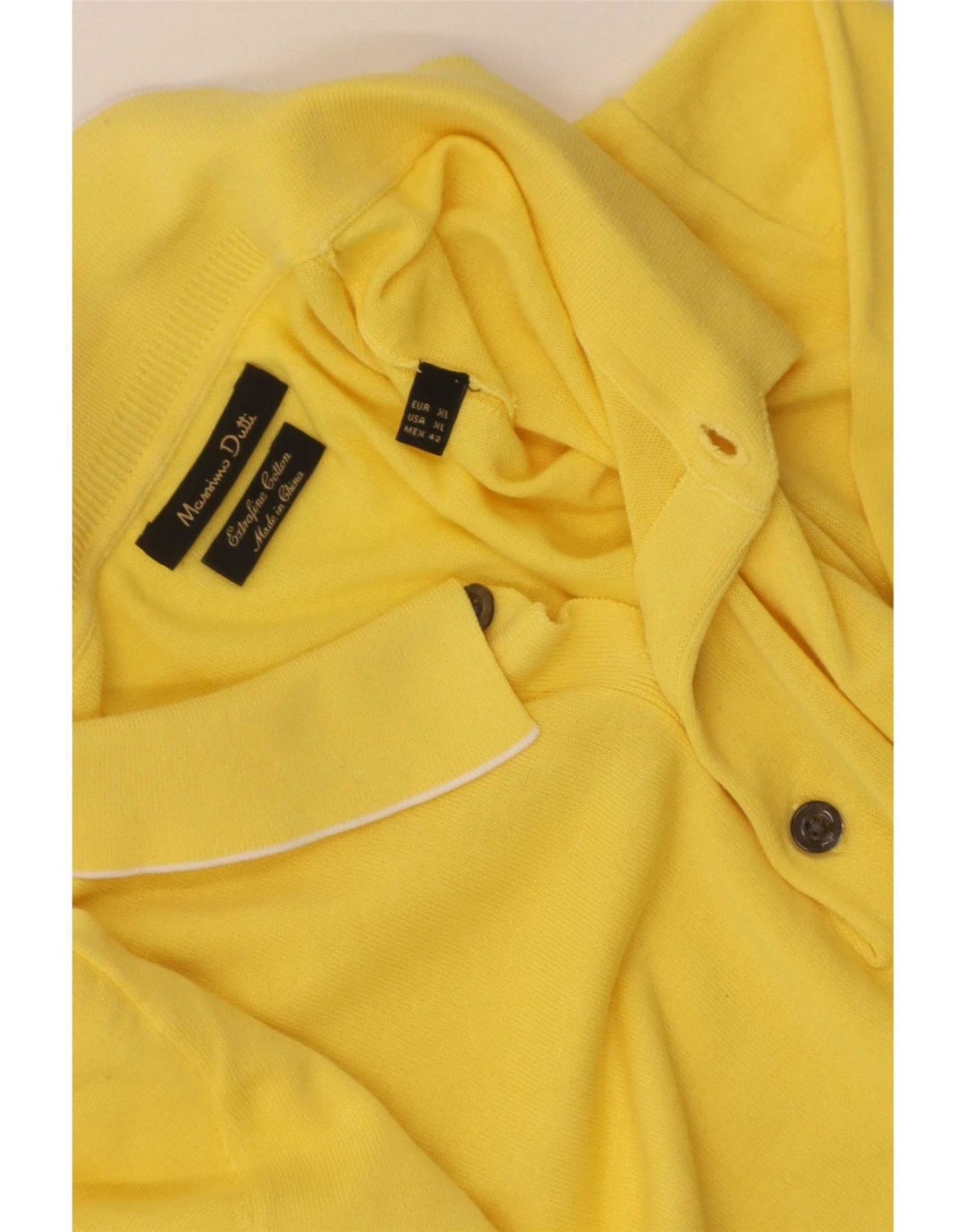 Ανδρικό πουκάμισο πόλο Massimo Dutti XL κίτρινο βαμβακερό