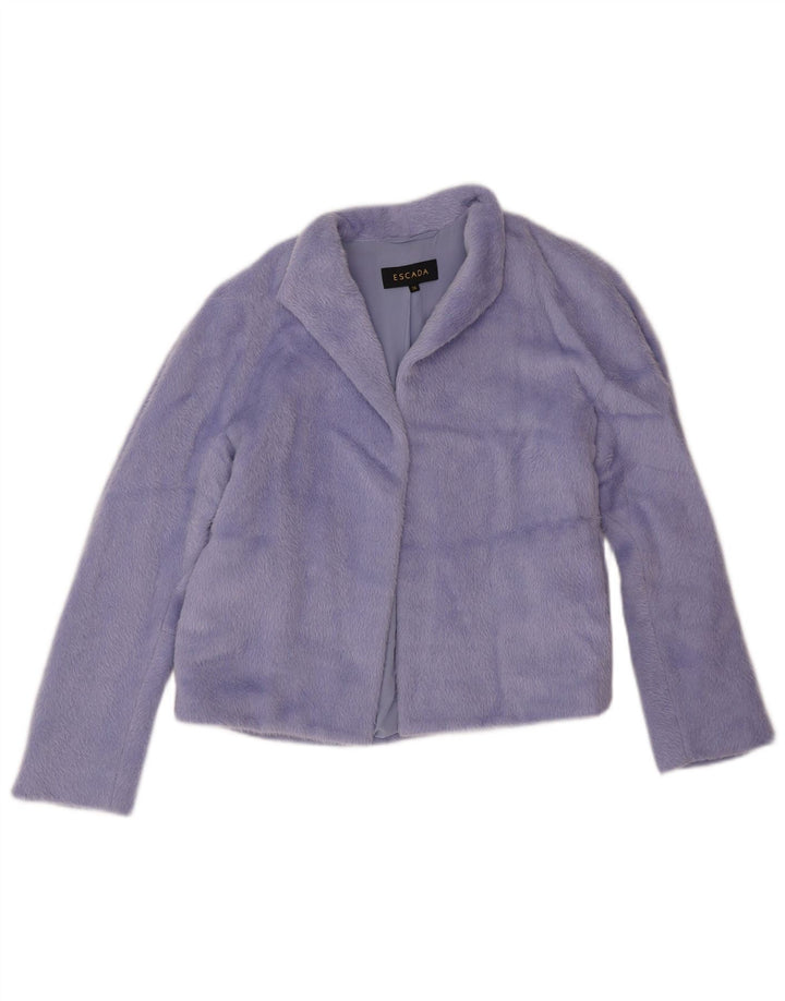 Escada Γυναικείο ανοιχτό μπουφάν μπλέιζερ EU 36 Μικρό μωβ μαλλί αλπακά
