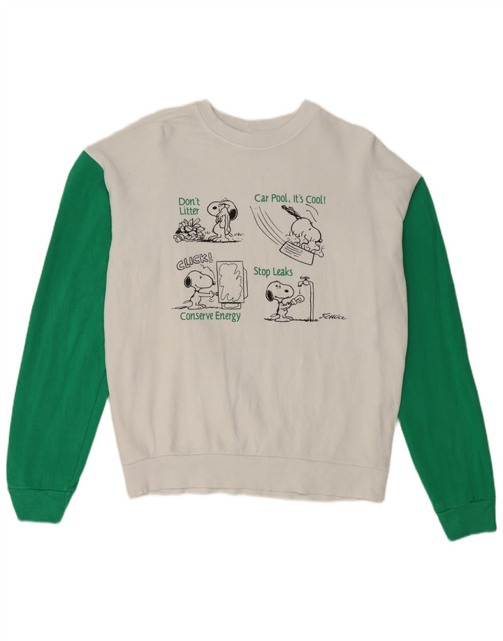 Γραφικό ανδρικό φούτερ Benetton Peanuts Jumper Medium White Colourblock