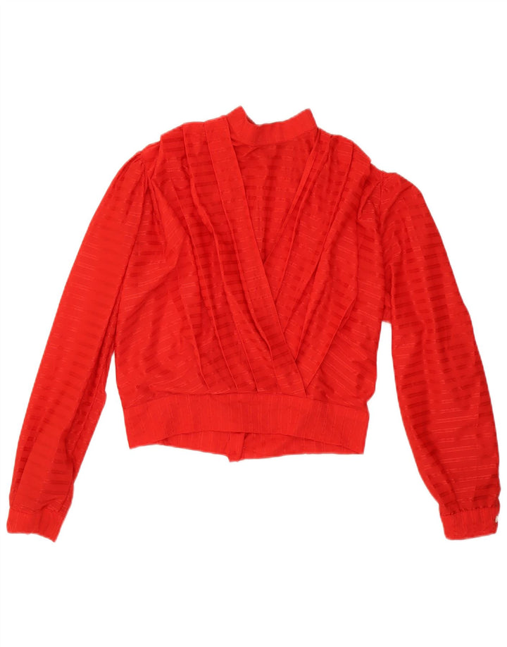 Vintage Γυναικείο πουκάμισο Crop Μπλούζα US 5 Small Red Ride Polyester