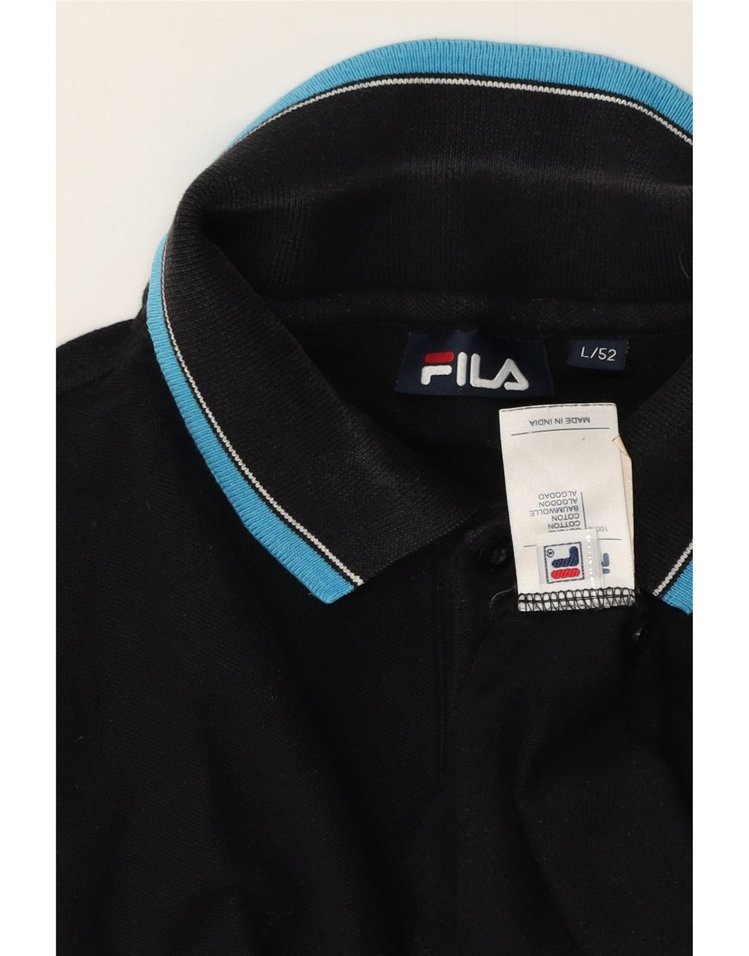Fila Ανδρικό πουκάμισο πόλο IT 52 μεγάλο μαύρο βαμβακερό