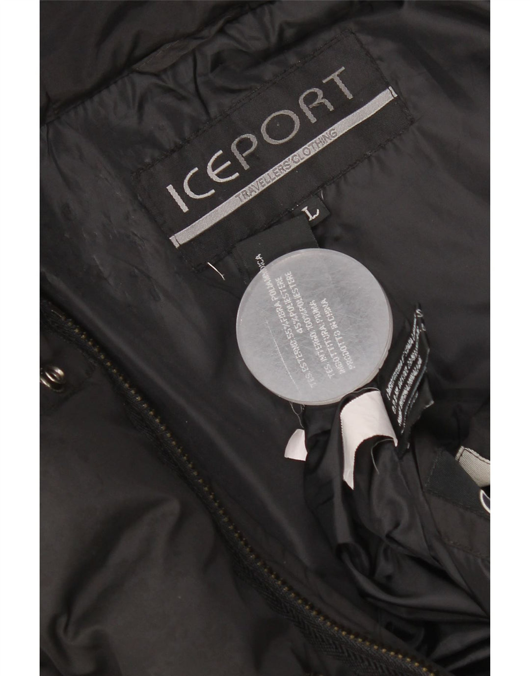 Iceport Γυναικείο μπουφάν με κουκούλα με επένδυση UK 40 μεγάλο μαύρο πολυαμίδιο