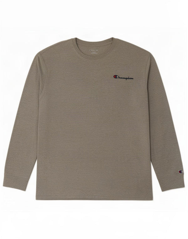 Champion Mens Top Long Sleeve XL Grey Flecked Cotton