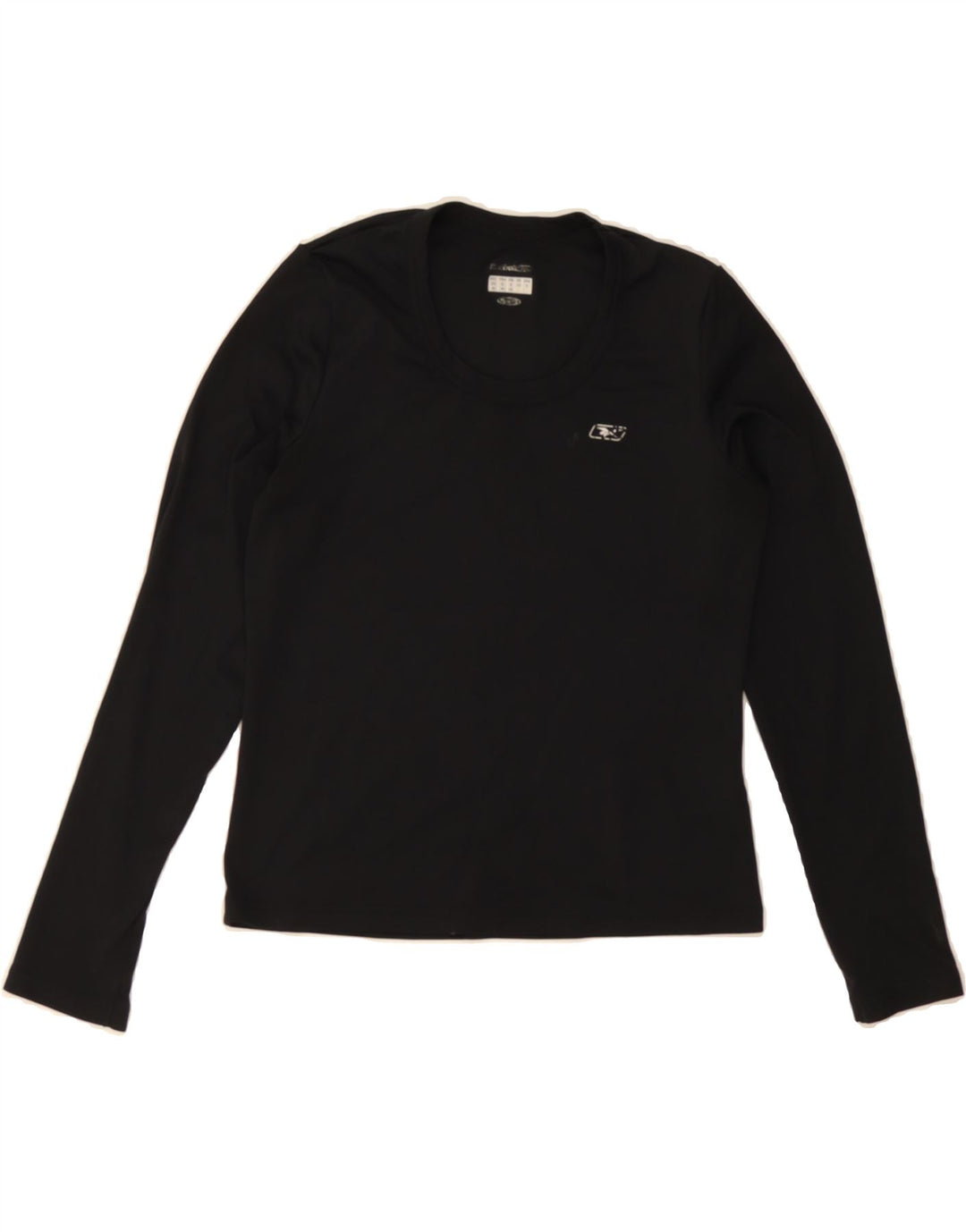 REEBOK Womens Crop Top Long Sleeve UK 10 Small  Black Polyester Vintage Reebok and Second-Hand Reebok from Messina Hembry 