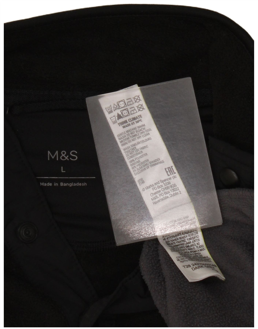 Marks & Spencer Ανδρικά κουμπιά με λαιμό Fleece Jumper Μεγάλο γκρι χρώμα