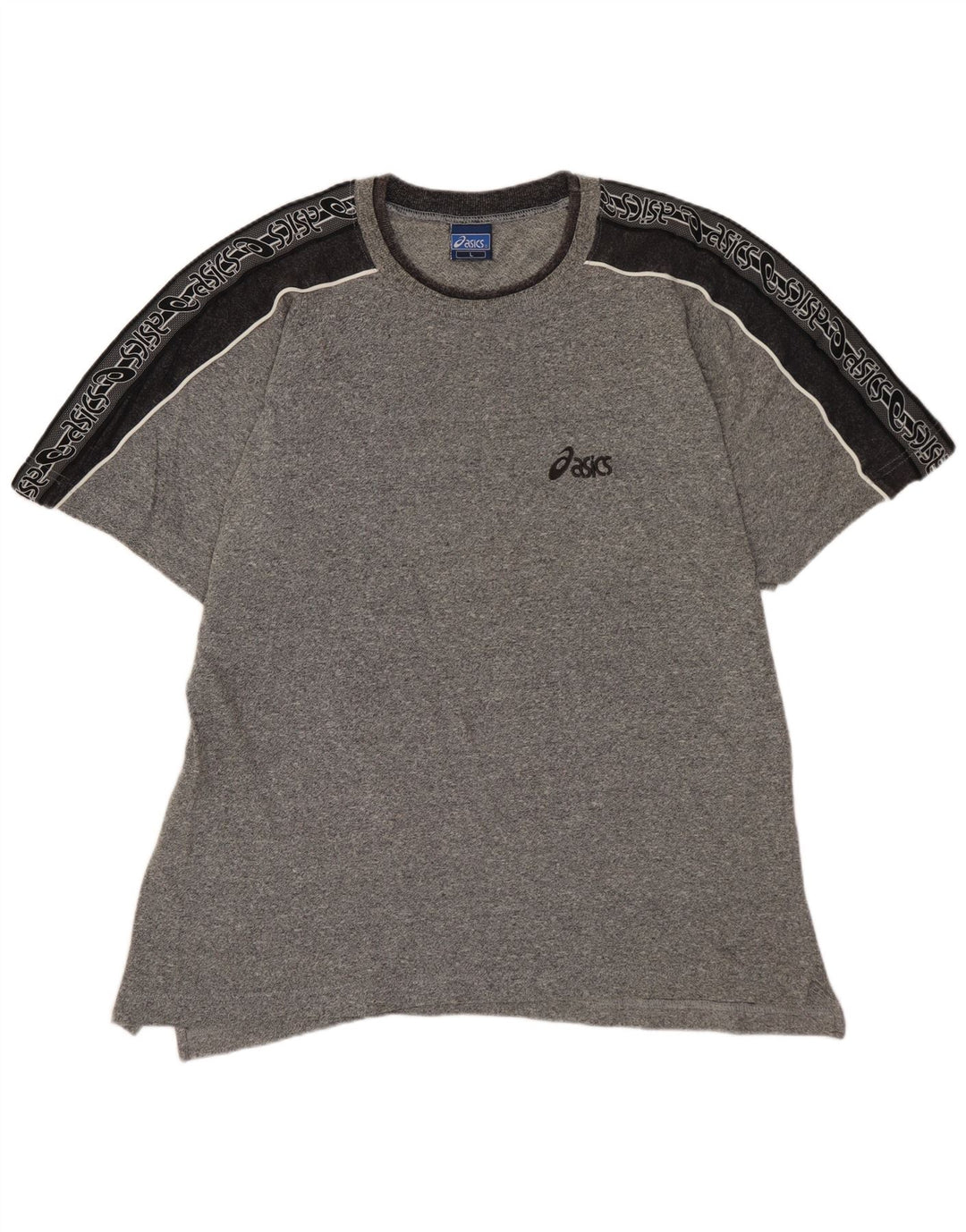 Ανδρικό γραφικό T-Shirt ASICS Top Large Grey Colourblock Βαμβακερό