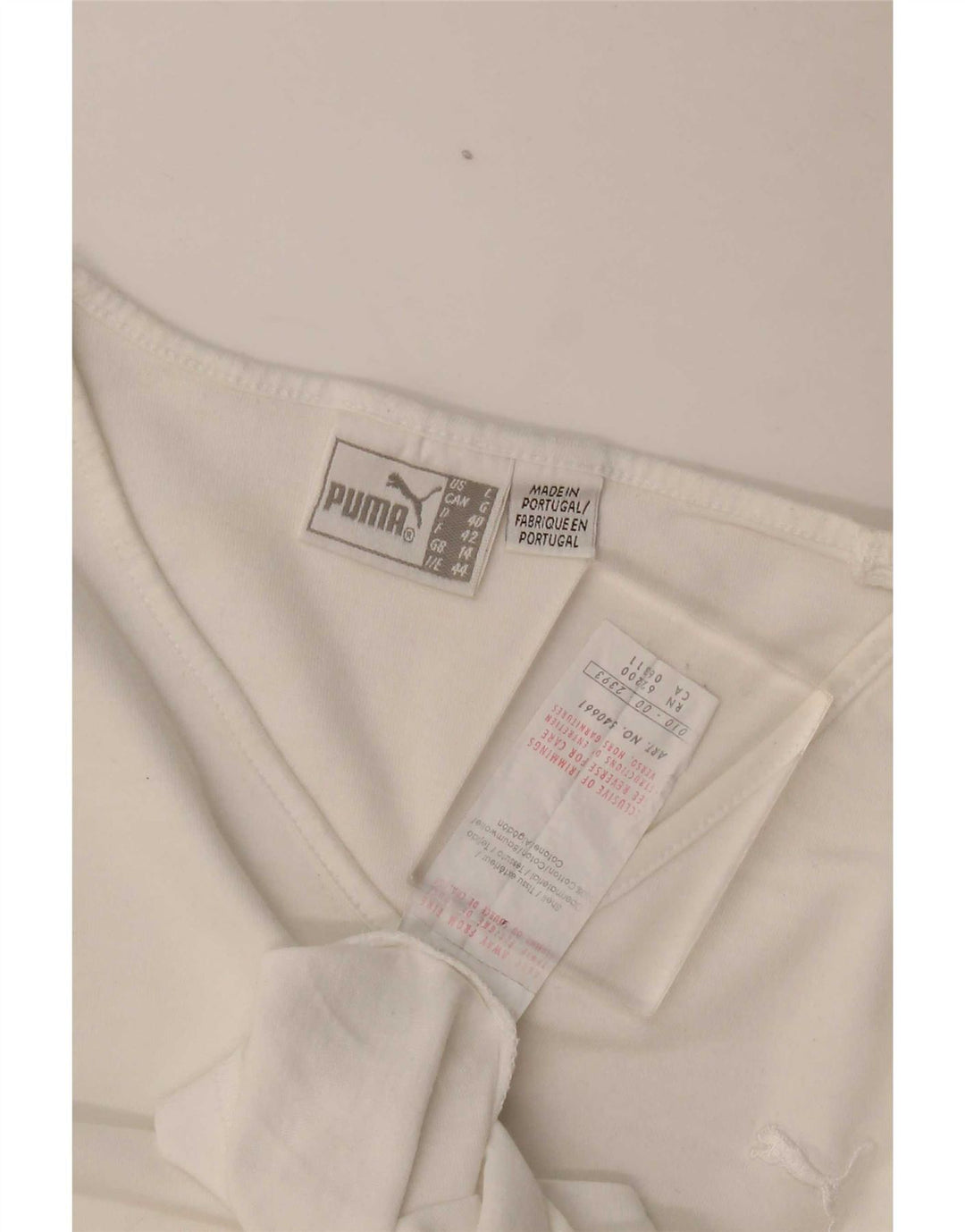 Puma Γυναικείο T-Shirt Top UK 14 Μεσαίο λευκό βαμβακερό
