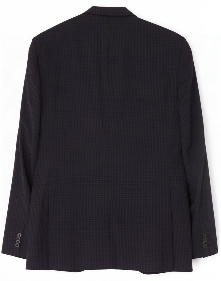 Hub Ανδρικό σακάκι με 2 κουμπιά σακάκι IT 50 Large Navy Blue Gingham Wool