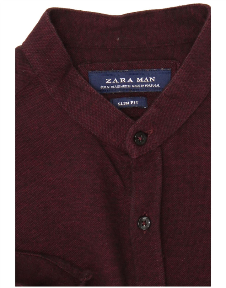 Zara Ανδρικό πουκάμισο Slim Fit Small Maroon