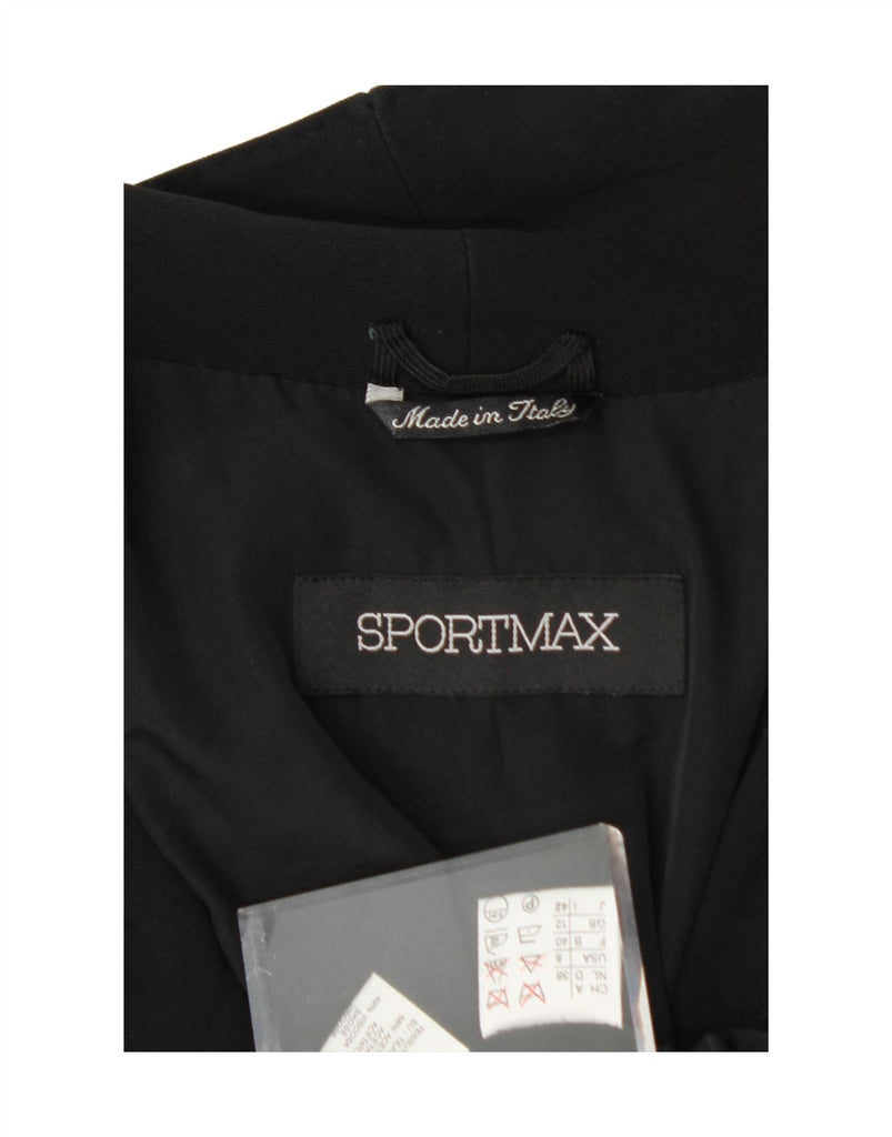 SPORTMAX Womens 1 Button 3/4 Sleeve Blazer Jacket UK 12 Medium Black Vintage Sportmax and Second-Hand Sportmax from Messina Hembry 