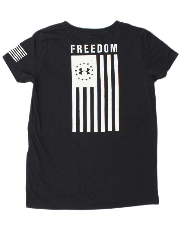 Γυναικείο γραφικό μπλουζάκι UNDER ARMOR Top UK 6 XS μαύρο ριγέ