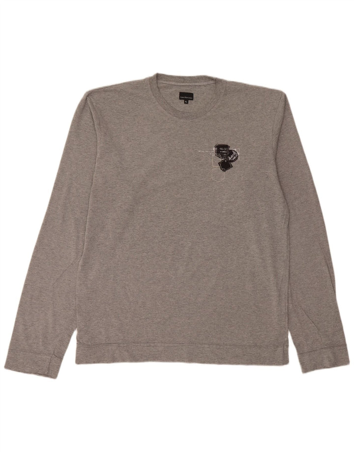 CALVIN KLEIN JEANS Mens Sweatshirt Jumper XL Grey Cotton