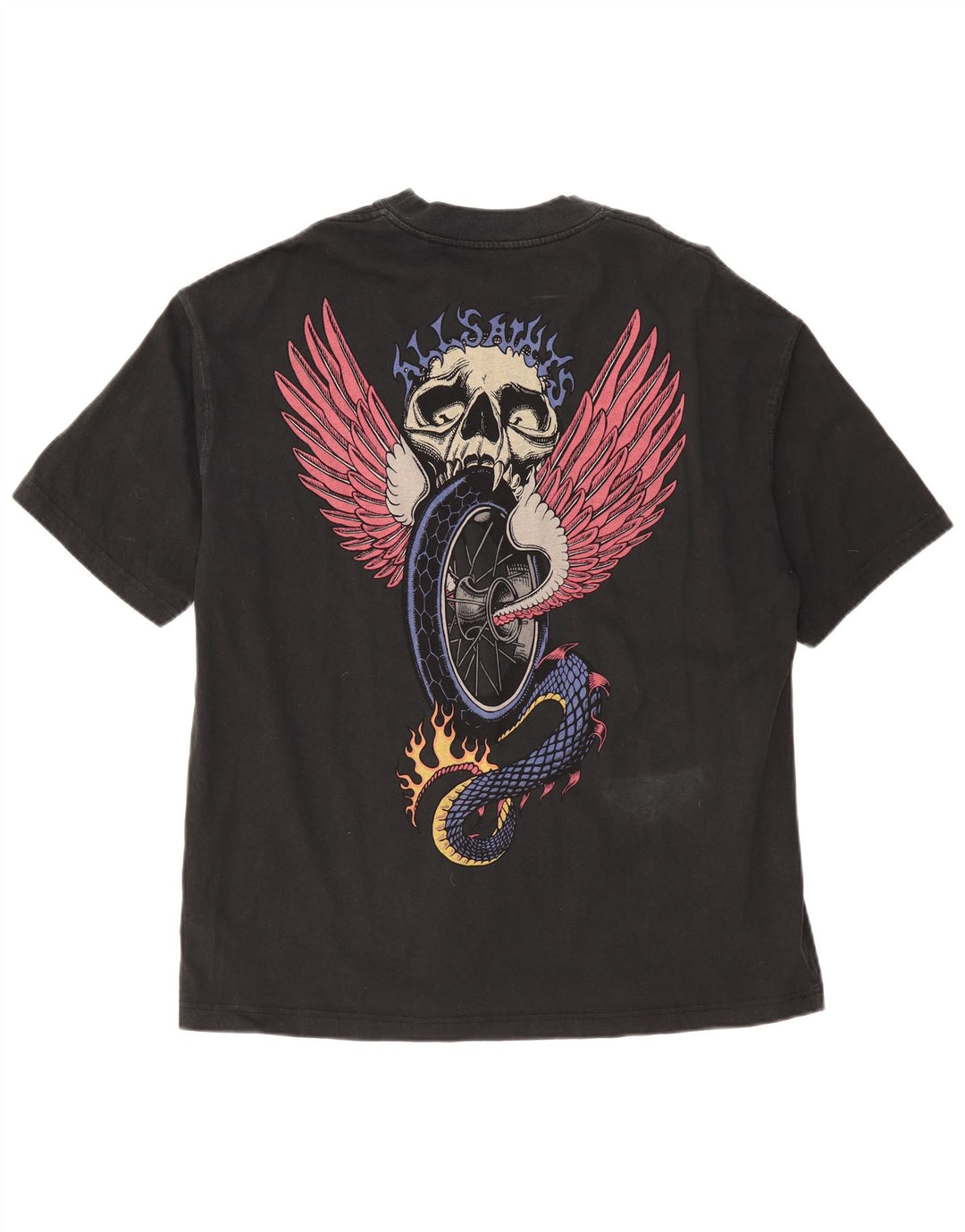 Ανδρικό μπλουζάκι ALL SAINTS Υπερμεγέθη γραφικό Μπλουζάκι μεσαίο μαύρο βαμβακερό