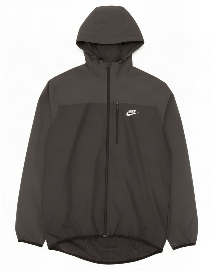 Ανδρικό μπουφάν βροχής με κουκούλα Nike UK 38 μεσαίο μαύρο πολυεστέρα