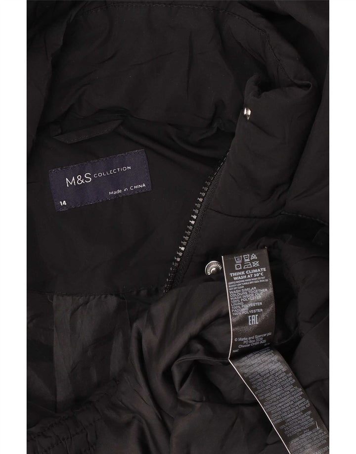 Marks & Spencer Γυναικείο μπουφάν με κουκούλα μεγάλου μεγέθους UK 14 μεγάλο μαύρο