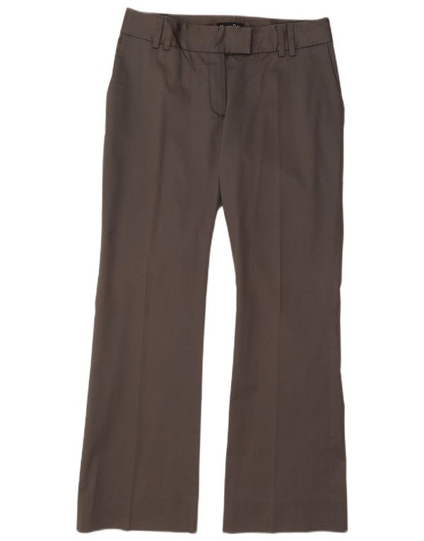 Massimo Dutti Womens Bootcut Casual Trousers EU 36 XS W26 L27 Grey Cotton