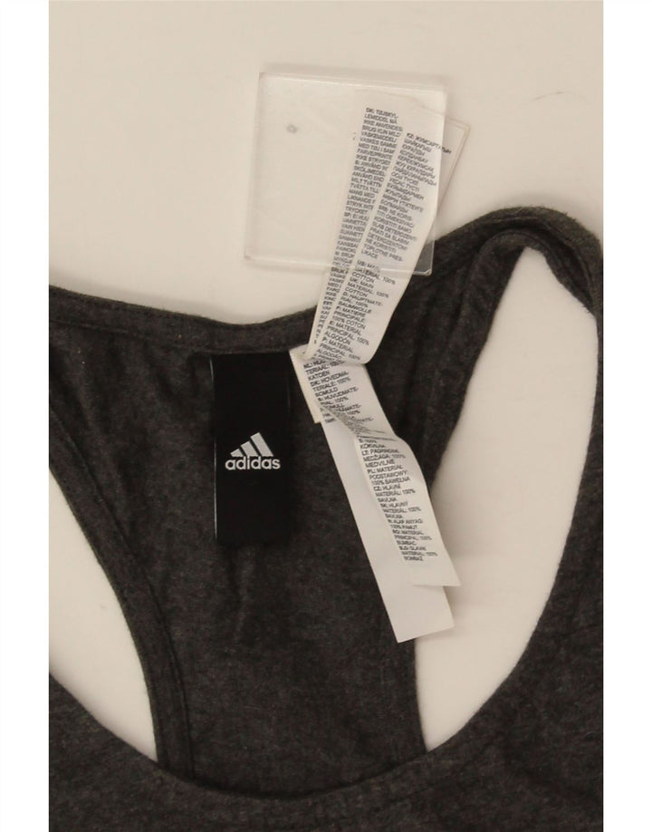 Γυναικείο Γραφικό Γιλέκο Adidas UK 12/14 μεσαίο γκρι βαμβακερό
