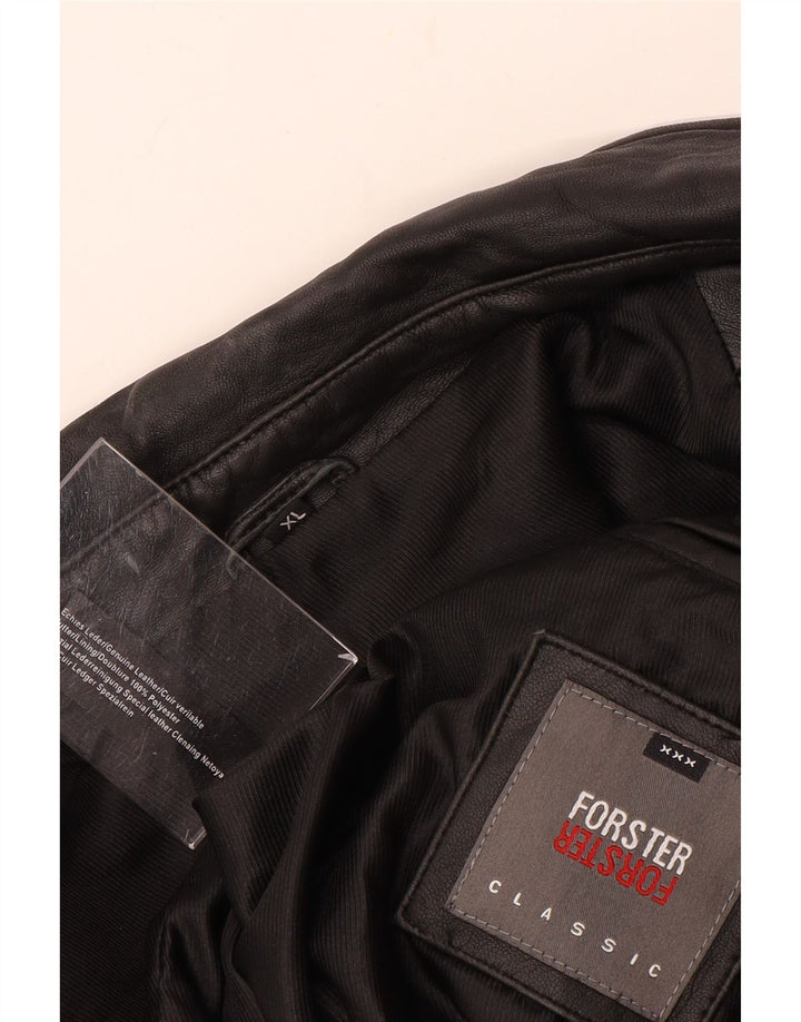 VINTAGE Ανδρικό Δερμάτινο Μπουφάν UK 42 XL Μαύρο Δερμάτινο