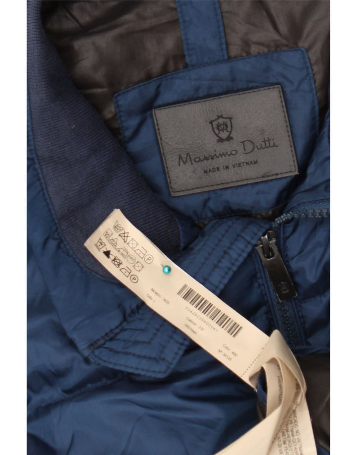 Massimo Dutti Ανδρικό μπουφάν UK 40 Large Navy Blue Polyester