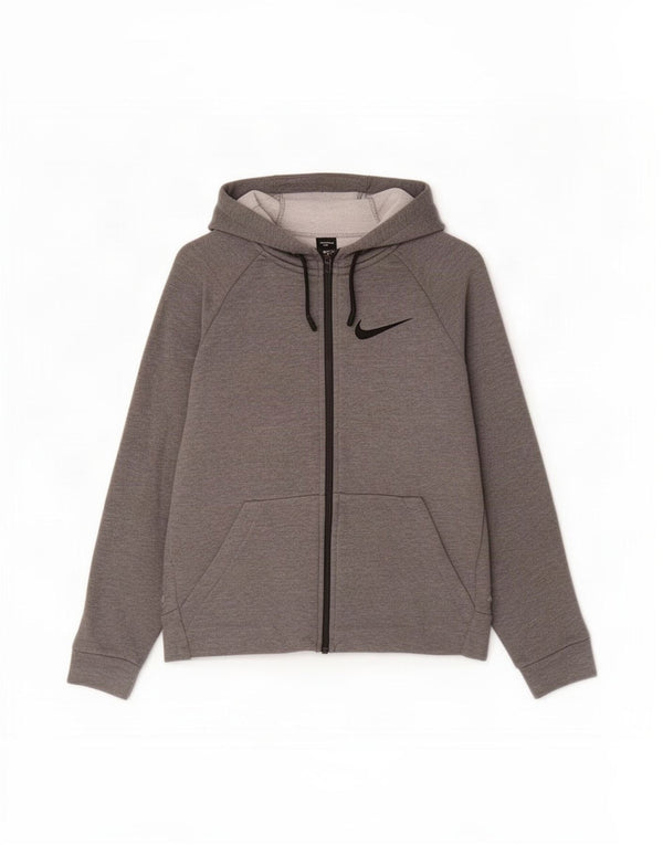 Πουλόβερ Nike Girls Dri Fit Zip Hoodie 12-13 ετών Μεγάλο γκρι πολυεστέρα