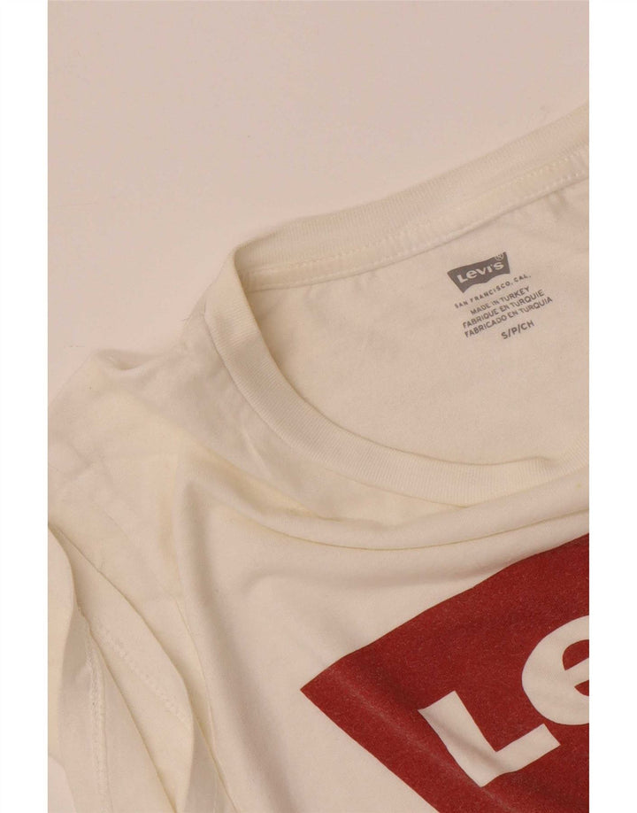 Γυναικείο γραφικό T-Shirt Levi's Top UK 10 Small White