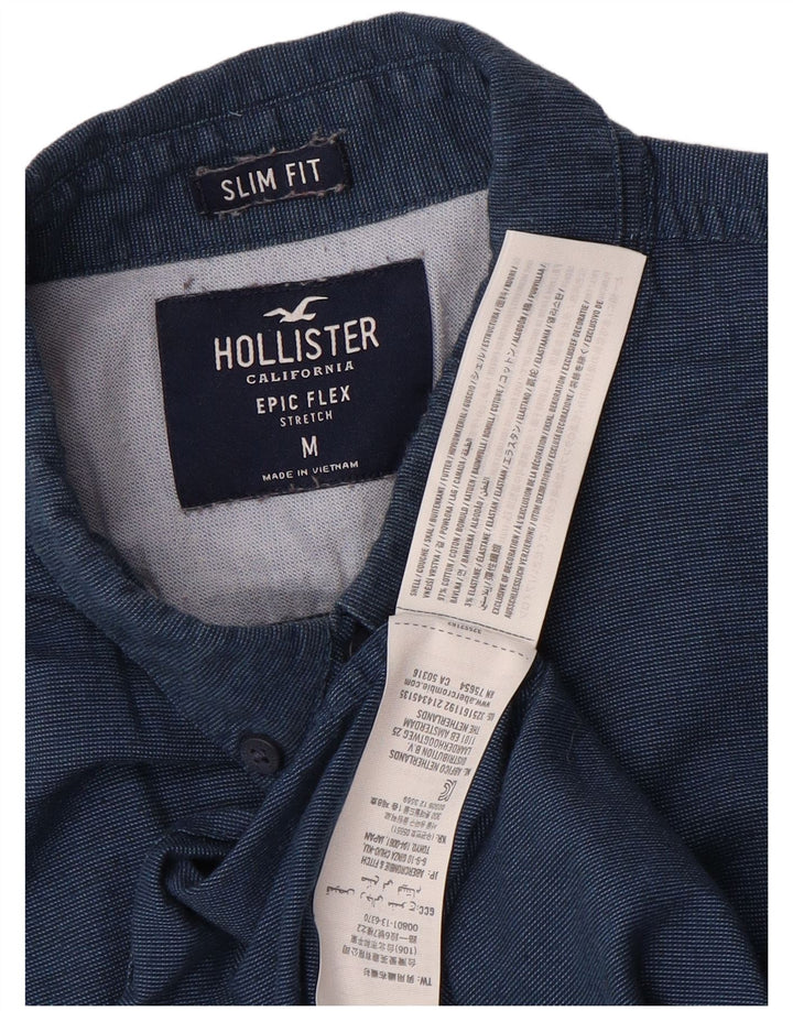 Ανδρικό πουκάμισο Hollister Slim Fit Medium Navy Blue βαμβακερό